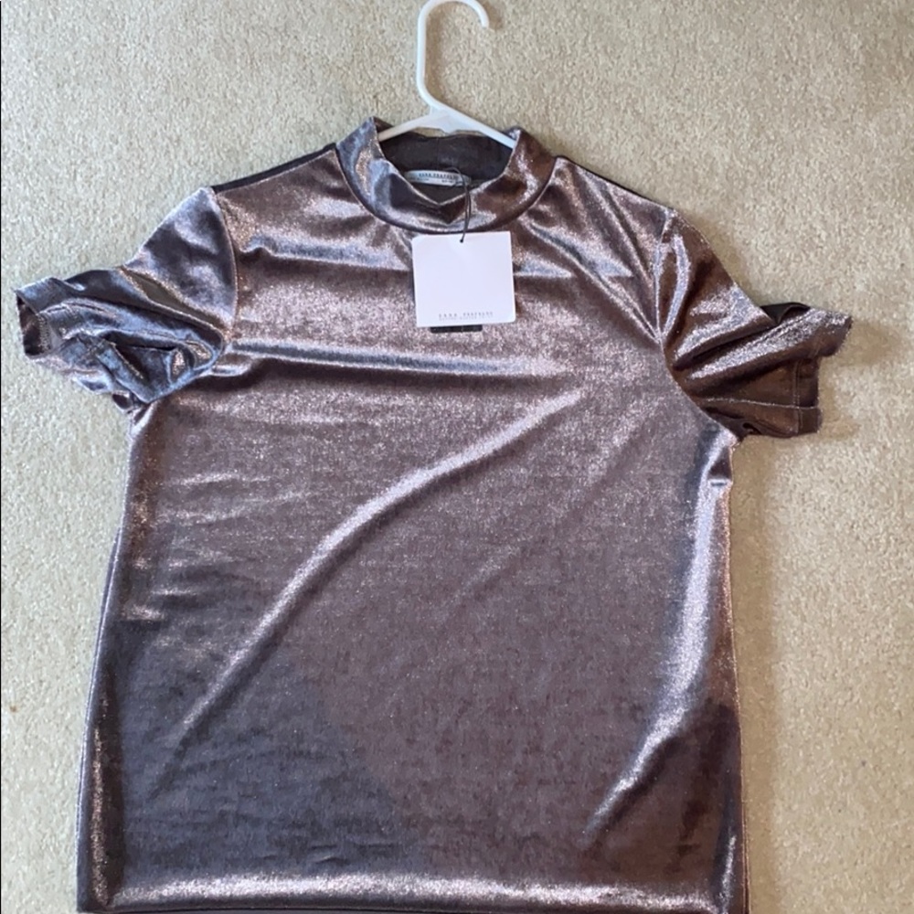 Zara velvet Tee
